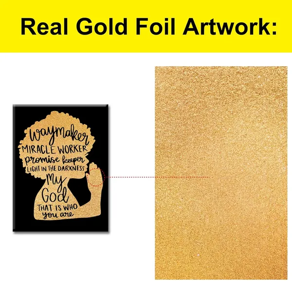 Black_Black_Girl_Magic_Canvas_Wall_Art_Motivational_Waymaker_Afro_Girl_Praying_Gold_Foil_Art_Print_Framed_Canvas_Painting_Artwork_Home_Decor_Christian_Gifts_12_X_16_Inch