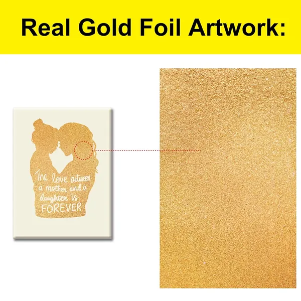 Multicolor_Mother_Daughter_Gold_Foil_Canvas_Wall_Art_The_Love_Between_Mother_And_Daughter_Is_|_Forever_Quote_Print_Framed_Canvas_Painting_Artwork_Home_Decor_Gifts_12_X_16_Inch
