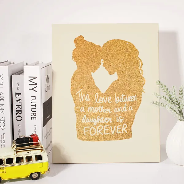 Multicolor_Mother_Daughter_Gold_Foil_Canvas_Wall_Art_The_Love_Between_Mother_And_Daughter_Is_|_Forever_Quote_Print_Framed_Canvas_Painting_Artwork_Home_Decor_Gifts_12_X_16_Inch