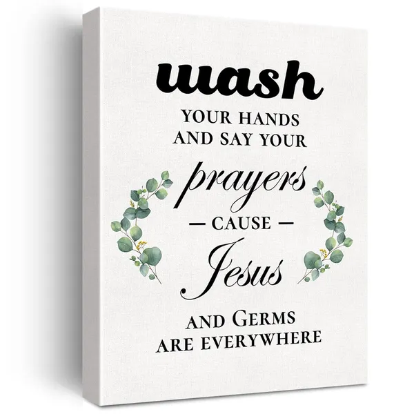 Multicolor_Christian_Canvas_Wall_Art_Wash_Your_Hands_And_Say_Your_Prayers_Cause_Jesus_Canvas_Print_Painting_Home_Wall_Decor_Framed_Bathroom_Sign_Gifts_12_X_16_Inch
