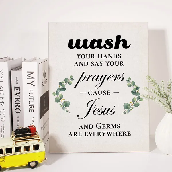 Multicolor_Christian_Canvas_Wall_Art_Wash_Your_Hands_And_Say_Your_Prayers_Cause_Jesus_Canvas_Print_Painting_Home_Wall_Decor_Framed_Bathroom_Sign_Gifts_12_X_16_Inch