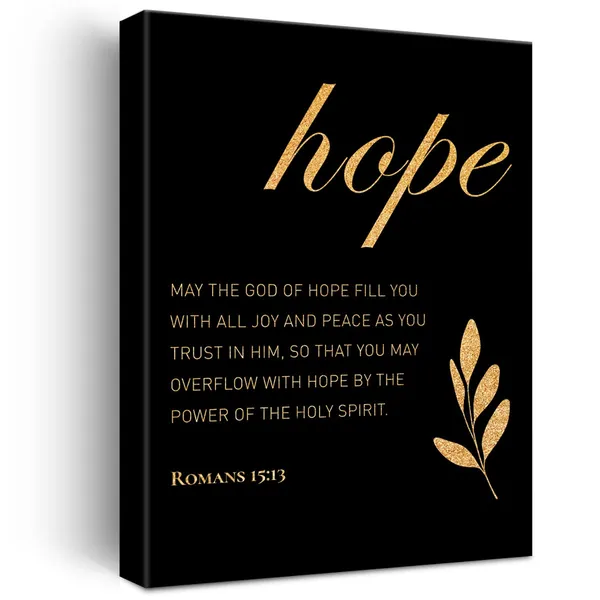 Multicolor_Christian_Gold_Foil_Canvas_Wall_Art_Motivational_Romans_15:13_Hope_Print_Framed_Canvas_Painting_Artwork_Home_Decor_Gifts_12_X_16_Inch