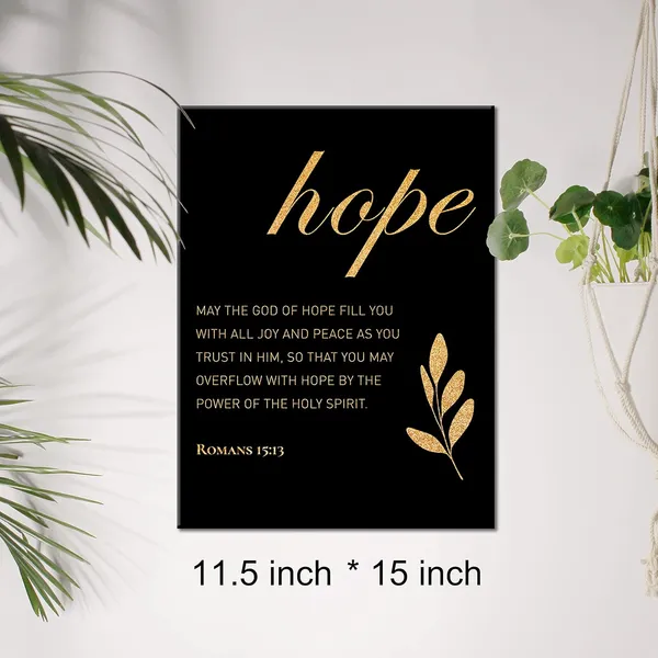 Multicolor_Christian_Gold_Foil_Canvas_Wall_Art_Motivational_Romans_15:13_Hope_Print_Framed_Canvas_Painting_Artwork_Home_Decor_Gifts_12_X_16_Inch