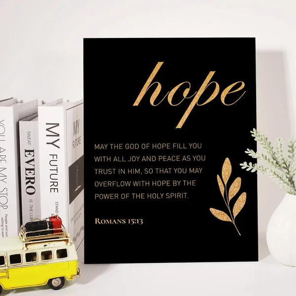 Multicolor_Christian_Gold_Foil_Canvas_Wall_Art_Motivational_Romans_15:13_Hope_Print_Framed_Canvas_Painting_Artwork_Home_Decor_Gifts_12_X_16_Inch