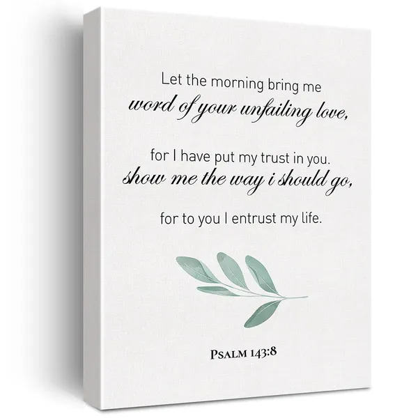 Multicolor_Christian_Canvas_Wall_Art_Psalm_143:8_Let_The_Morning_Bring_Me_Word_Of_Your_Unfailing_Canvas_Print_Positive_Scripture_Canvas_Painting_Home_Wall_Decor_Framed_Gift_12_X_16_Inch