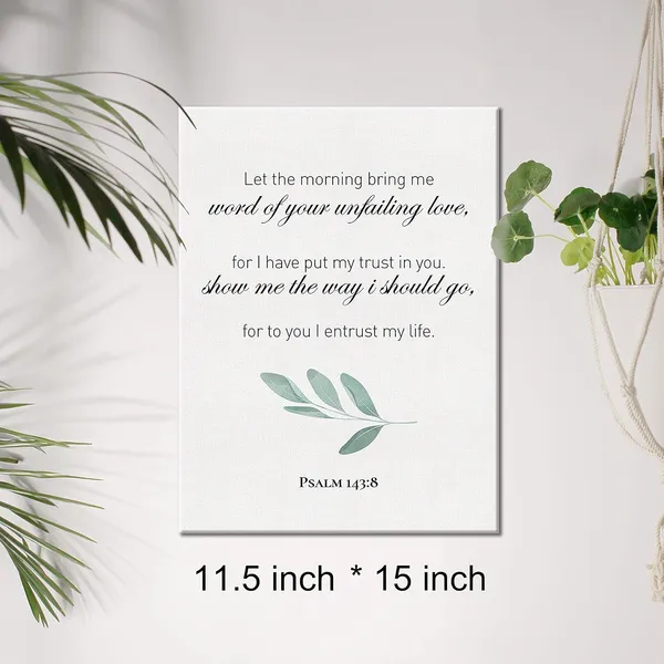 Multicolor_Christian_Canvas_Wall_Art_Psalm_143:8_Let_The_Morning_Bring_Me_Word_Of_Your_Unfailing_Canvas_Print_Positive_Scripture_Canvas_Painting_Home_Wall_Decor_Framed_Gift_12_X_16_Inch