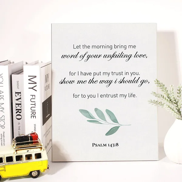 Multicolor_Christian_Canvas_Wall_Art_Psalm_143:8_Let_The_Morning_Bring_Me_Word_Of_Your_Unfailing_Canvas_Print_Positive_Scripture_Canvas_Painting_Home_Wall_Decor_Framed_Gift_12_X_16_Inch