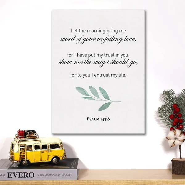 Multicolor_Christian_Canvas_Wall_Art_Psalm_143:8_Let_The_Morning_Bring_Me_Word_Of_Your_Unfailing_Canvas_Print_Positive_Scripture_Canvas_Painting_Home_Wall_Decor_Framed_Gift_12_X_16_Inch