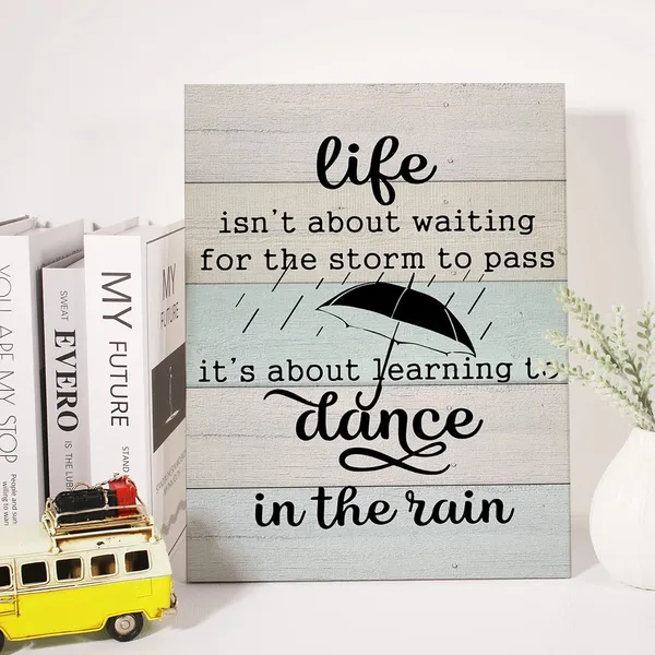 Multicolor_Inspirational_Life_Quote_Canvas_Wall_Art_Life_Isn'T_About_Waiting_|_For_The_Storm_To_Pass_Canvas_Print_Positive_Painting_Wall_Decor_Framed_Motivational_Gift_12_X_16_Inch