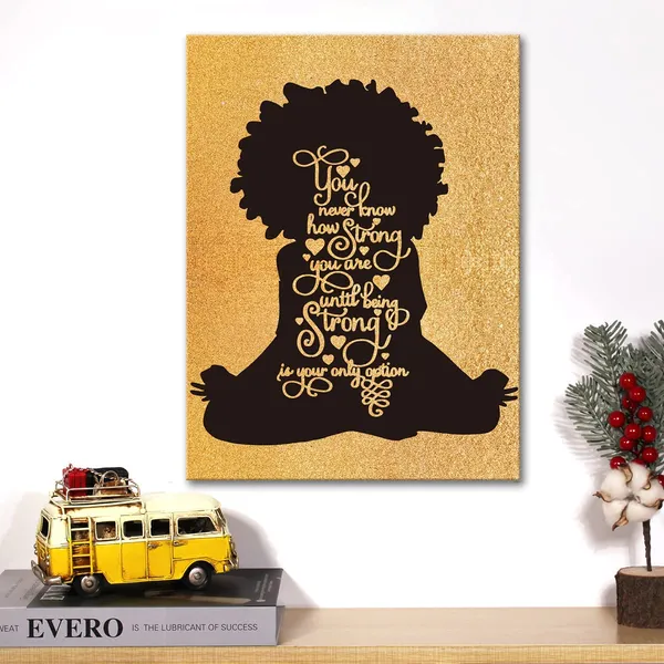 Multicolor_Black_Woman_Empowerment_Canvas_Wall_Art_Motivational_Girl_Power_Positive_Quotes_Gold_Foil_Art_Print_Framed_Canvas_Painting_Artwork_Home_Decor_Gifts_12_X_16_Inch