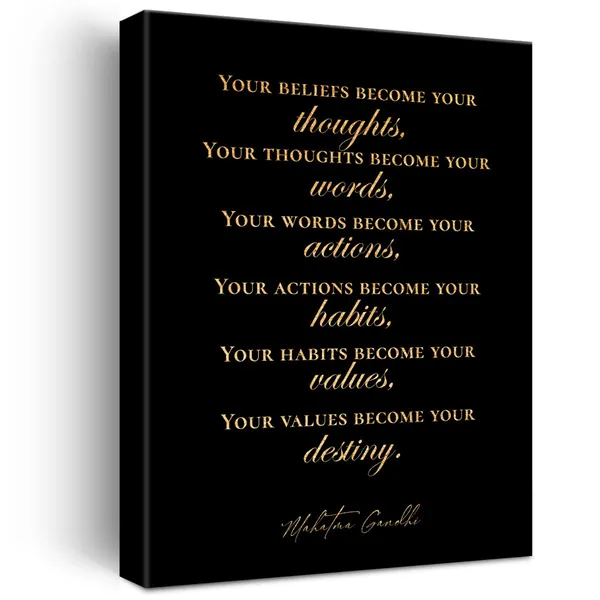 Multicolor_Inspirational_Gold_Foil_Canvas_Wall_Art_Positive_Your_Beliefs_Become_Your_Thoughts_Quote_Print_Framed_Canvas_Painting_Artwork_Home_Decor_Gifts_12_X_16_Inch