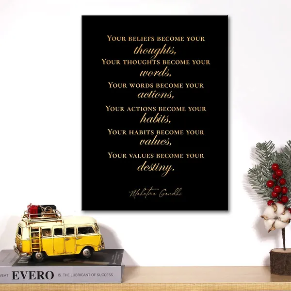 Multicolor_Inspirational_Gold_Foil_Canvas_Wall_Art_Positive_Your_Beliefs_Become_Your_Thoughts_Quote_Print_Framed_Canvas_Painting_Artwork_Home_Decor_Gifts_12_X_16_Inch