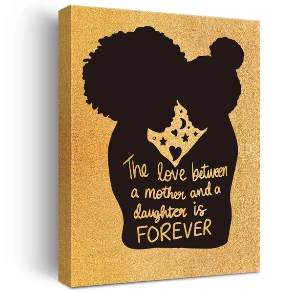Multicolor_Black_Mother_Daughter_Canvas_Wall_Art_Motivational_Mother_Daughter_Quotes_Gold_Foil_Art_Print_Framed_Canvas_Painting_Artwork_Home_Decor_Gifts_12_X_16_Inch