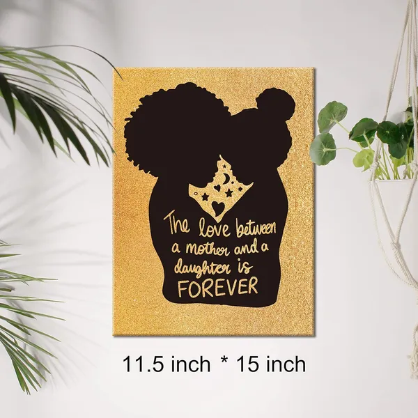 Multicolor_Black_Mother_Daughter_Canvas_Wall_Art_Motivational_Mother_Daughter_Quotes_Gold_Foil_Art_Print_Framed_Canvas_Painting_Artwork_Home_Decor_Gifts_12_X_16_Inch