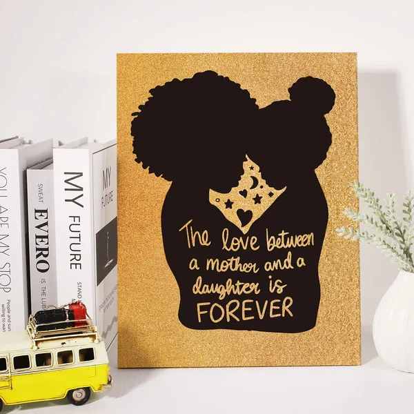 Multicolor_Black_Mother_Daughter_Canvas_Wall_Art_Motivational_Mother_Daughter_Quotes_Gold_Foil_Art_Print_Framed_Canvas_Painting_Artwork_Home_Decor_Gifts_12_X_16_Inch