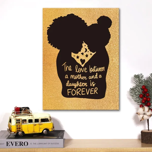 Multicolor_Black_Mother_Daughter_Canvas_Wall_Art_Motivational_Mother_Daughter_Quotes_Gold_Foil_Art_Print_Framed_Canvas_Painting_Artwork_Home_Decor_Gifts_12_X_16_Inch