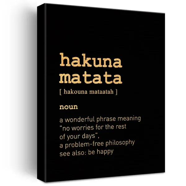 Multicolor_Inspirational_Gold_Foil_Canvas_Wall_Art_Positive_Hakuna_Matata_Quote_Print_Framed_Canvas_Painting_Artwork_Home_Decor_Gifts_12_X_16_Inch