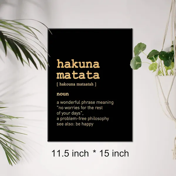 Multicolor_Inspirational_Gold_Foil_Canvas_Wall_Art_Positive_Hakuna_Matata_Quote_Print_Framed_Canvas_Painting_Artwork_Home_Decor_Gifts_12_X_16_Inch