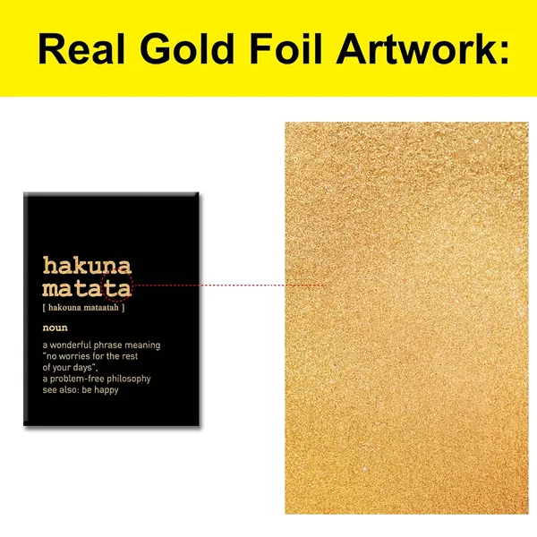 Multicolor_Inspirational_Gold_Foil_Canvas_Wall_Art_Positive_Hakuna_Matata_Quote_Print_Framed_Canvas_Painting_Artwork_Home_Decor_Gifts_12_X_16_Inch