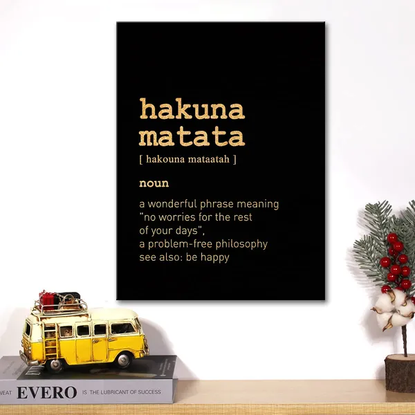 Multicolor_Inspirational_Gold_Foil_Canvas_Wall_Art_Positive_Hakuna_Matata_Quote_Print_Framed_Canvas_Painting_Artwork_Home_Decor_Gifts_12_X_16_Inch