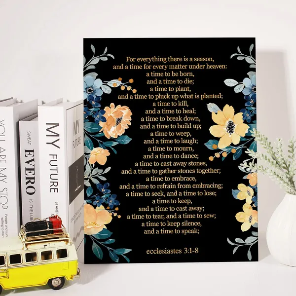 Multicolor_Christian_Gold_Foil_Canvas_Wall_Art_Motivational_Ecclesiastes_3:1-8_|_For_Everything_There_Is_A_Season_Print_Framed_Canvas_Painting_Artwork_Home_Decor_Gifts_12_X_16_Inch