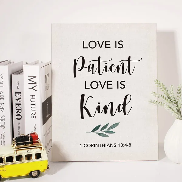 Multicolor_Christian_Canvas_Wall_Art_Motivational_Love_Is_Patient_Love_Is_Kind_Canvas_Print_Scripture_Bible_Verse_Painting_Home_Wall_Decor_Framed_Nursery_Gift_12_X_16_Inch