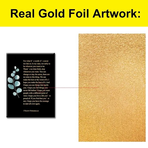 Multicolor_Inspirational_Gold_Foil_Canvas_Wall_Art_Motivational_F._Scott_Fitzgerald_Quote_|_For_What_It'S_Worth_Print_Framed_Canvas_Painting_Artwork_Home_Decor_Gifts_12_X_16_Inch