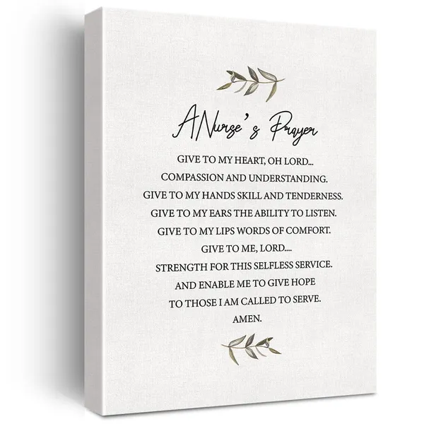 Multicolor_Inspirational_Nursing_Canvas_Wall_Art_A_Nurse'S_Prayer_Canvas_Print_Positive_Nurse_Painting_Wall_Decor_Framed_Motivational_Gift_12_X_16_Inch