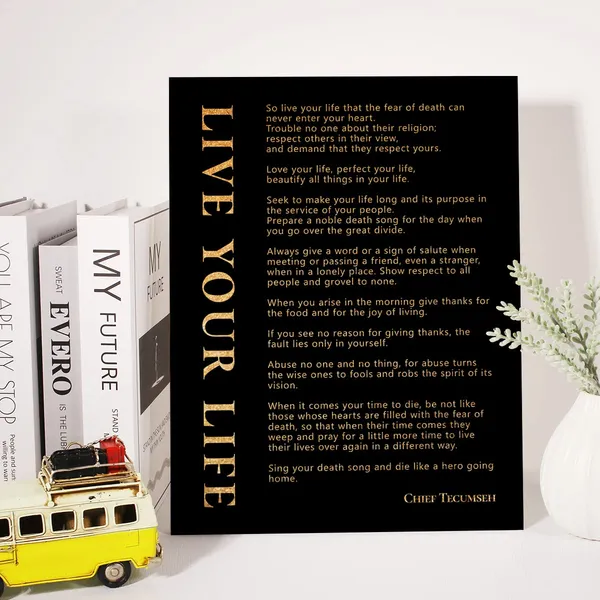 Gold_Inspirational_Gold_Foil_Canvas_Wall_Art_Motivational_Live_Your_Life_Quote_Print_Framed_Canvas_Painting_Artwork_Home_Decor_Gifts_12_X_16_Inch