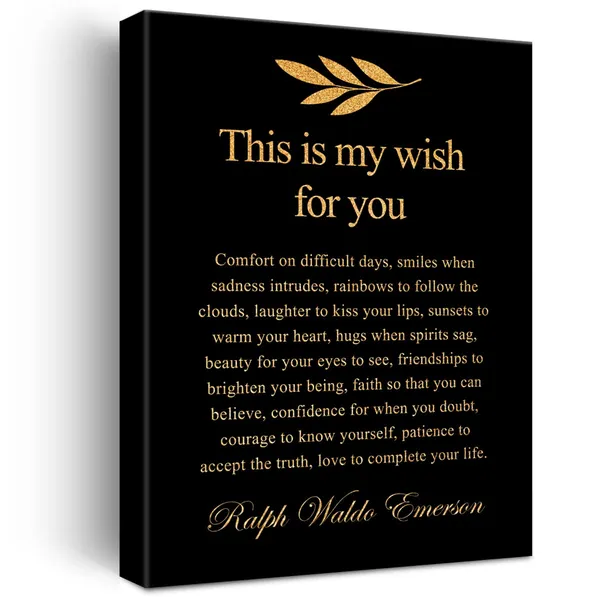 Multicolor_Inspirational_Gold_Foil_Canvas_Wall_Art_Positive_This_Is_My_Wish_|_For_You_Quotes_Print_Framed_Canvas_Painting_Artwork_Home_Decor_Gifts_12_X_16_Inch