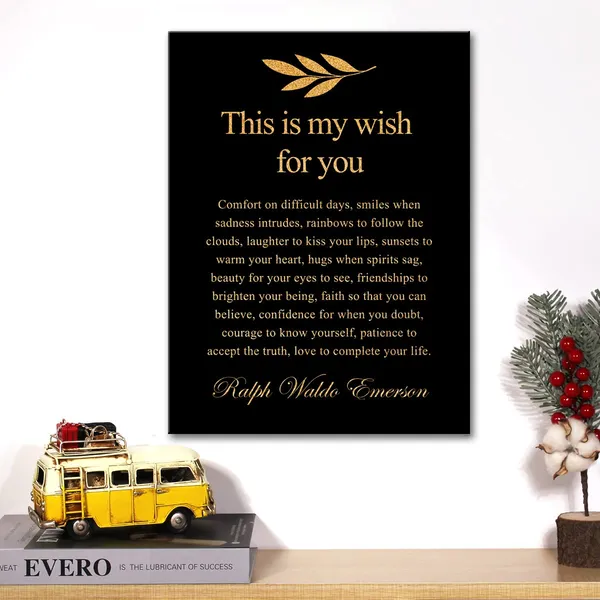 Multicolor_Inspirational_Gold_Foil_Canvas_Wall_Art_Positive_This_Is_My_Wish_|_For_You_Quotes_Print_Framed_Canvas_Painting_Artwork_Home_Decor_Gifts_12_X_16_Inch