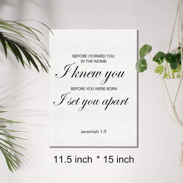 Multicolor_Christian_Canvas_Wall_Art_Motivational_Be|_Fore_I_|_Formed_You_I_Knew_You_Jeremiah_1:5_Canvas_Print_Scripture_Bible_Verse_Painting_Home_Wall_Decor_Framed_Nursery_Gift_12_X_16_Inch