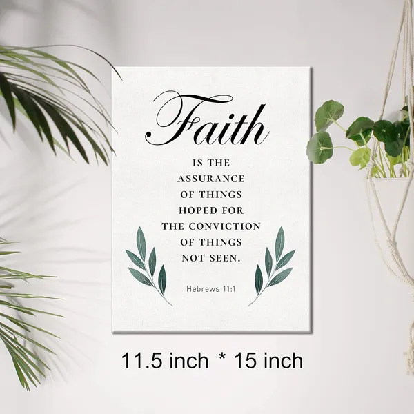 Multicolor_Christian_Canvas_Wall_Art_Motivational_Faith_Is_Being_Sure_Of_What_We_Hope_|_For_Canvas_Print_Positive_Scripture_Bible_Verse_Painting_Home_Wall_Decor_Framed_12_X_16_Inch