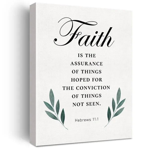 Multicolor_Christian_Canvas_Wall_Art_Motivational_Faith_Is_Being_Sure_Of_What_We_Hope_|_For_Canvas_Print_Positive_Scripture_Bible_Verse_Painting_Home_Wall_Decor_Framed_12_X_16_Inch