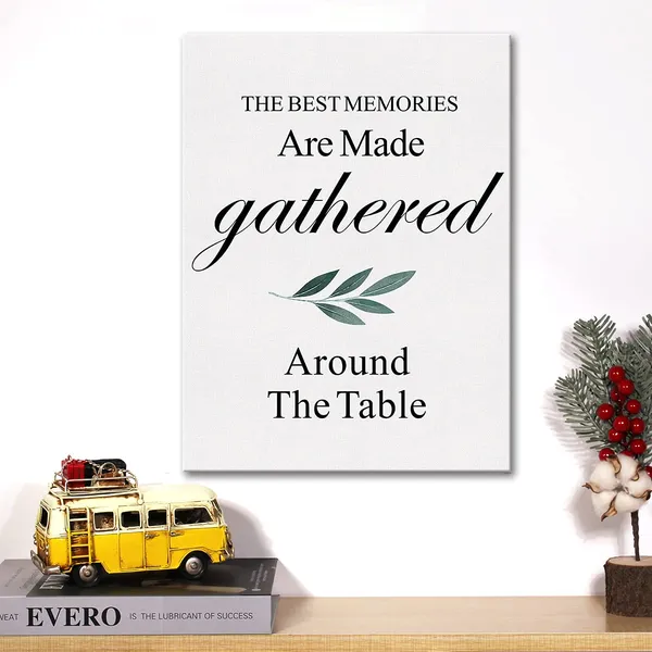 Multicolor_The_Best_Memories_Are_Made_Gathered_Around_The_Table_Quote_Canvas_Wall_Art_Print_Positive_Canvas_Painting_Home_Dining_Room_Office_Wall_Decor_Framed_Gift_12_X_16_Inch