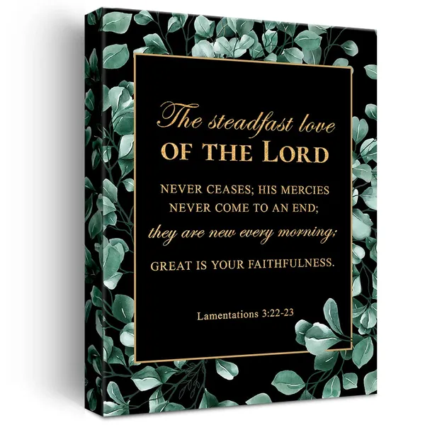 Multicolor_Christian_Gold_Foil_Canvas_Wall_Art_Motivational_Lamentations_3:22-23_Great_Is_Your_Faithfulness_Print_Framed_Canvas_Painting_Artwork_Home_Decor_Gifts_12_X_16_Inch