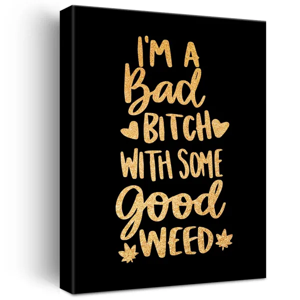 Multicolor_Funny_Gold_Foil_Canvas_Wall_Art_Humor_Leaf_Quote_Print_Framed_Canvas_Painting_Artwork_Home_Decor_Gifts_12_X_16_Inch