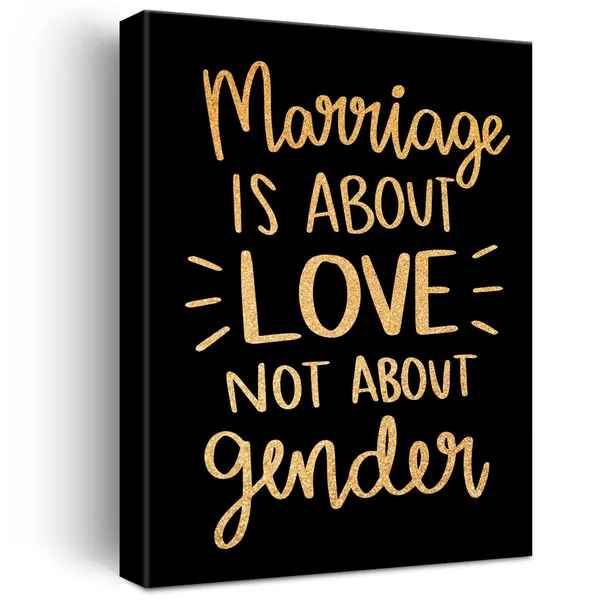 Multicolor_Wedding_Gold_Foil_Canvas_Wall_Art_Marriage_Is_About_Love_Not_About_Gender_Quote_Print_Framed_Canvas_Painting_Artwork_Home_Decor_Gifts_12_X_16_Inch
