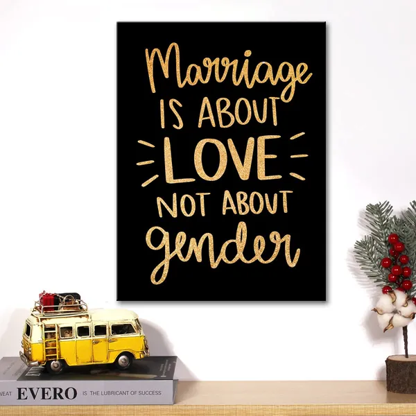 Multicolor_Wedding_Gold_Foil_Canvas_Wall_Art_Marriage_Is_About_Love_Not_About_Gender_Quote_Print_Framed_Canvas_Painting_Artwork_Home_Decor_Gifts_12_X_16_Inch