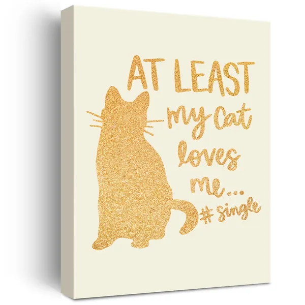 Multicolor_Funny_Cat_Gold_Foil_Canvas_Wall_Art_My_Cat_Love_Me_Print_Framed_Canvas_Painting_Artwork_Home_Decor_Gifts_12_X_16_Inch