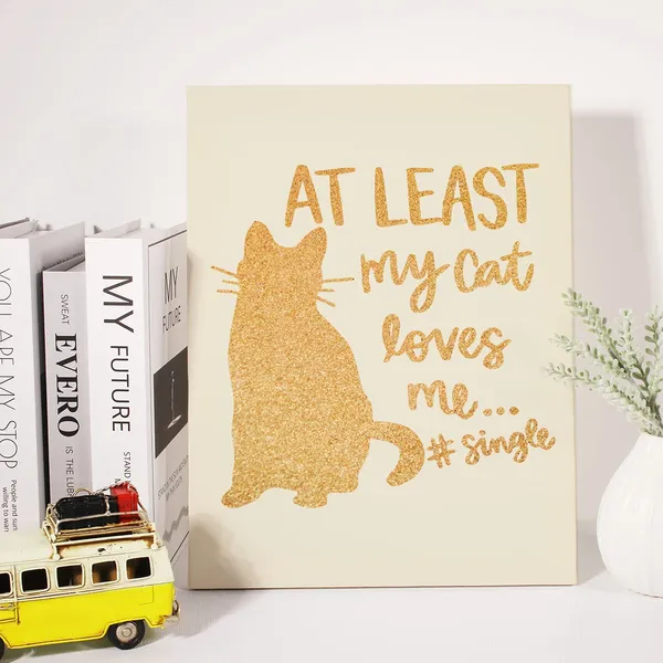 Multicolor_Funny_Cat_Gold_Foil_Canvas_Wall_Art_My_Cat_Love_Me_Print_Framed_Canvas_Painting_Artwork_Home_Decor_Gifts_12_X_16_Inch