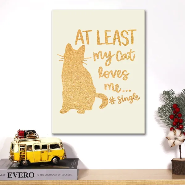 Multicolor_Funny_Cat_Gold_Foil_Canvas_Wall_Art_My_Cat_Love_Me_Print_Framed_Canvas_Painting_Artwork_Home_Decor_Gifts_12_X_16_Inch