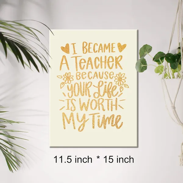 Multicolor_Funny_Teacher_Gold_Foil_Canvas_Wall_Art_Your_Life_Is_Worth_My_Time_Quote_Print_Framed_Canvas_Painting_Artwork_Home_Decor_Gifts_12_X_16_Inch