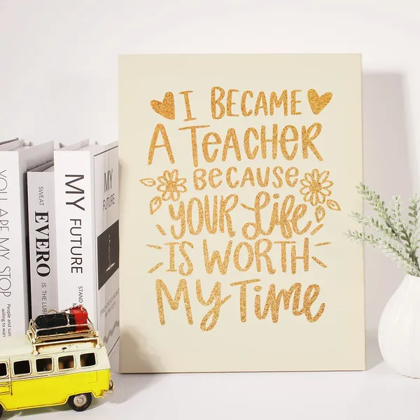 Multicolor_Funny_Teacher_Gold_Foil_Canvas_Wall_Art_Your_Life_Is_Worth_My_Time_Quote_Print_Framed_Canvas_Painting_Artwork_Home_Decor_Gifts_12_X_16_Inch