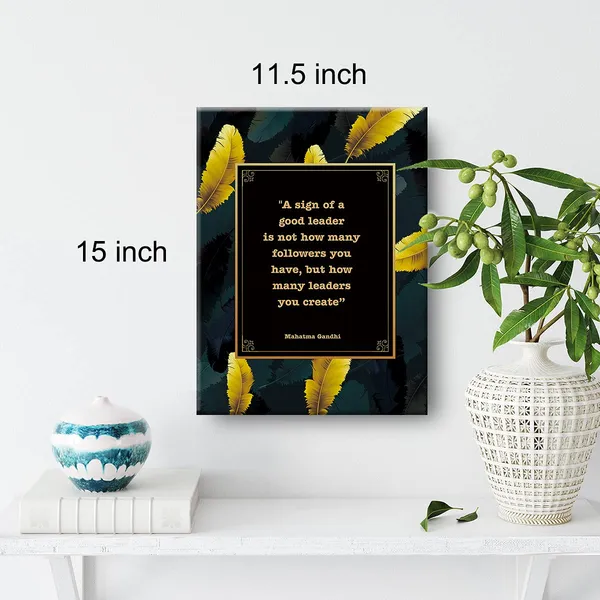 Multicolor_Inspirational_Wall_Art_Mahatma_Gandhi_Quote_A_Sign_Of_A_Good_Leader_Canvas_Painting_Prints_|_For_Home_Wall_Decor_Framed_Mentor_Artwork_Leadership_Boss_Gifts(12_X_16_Inch)