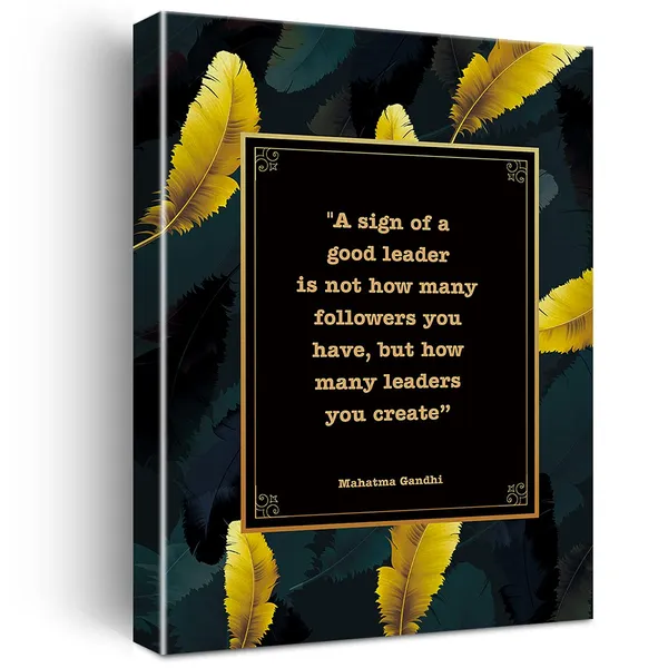 Multicolor_Inspirational_Wall_Art_Mahatma_Gandhi_Quote_A_Sign_Of_A_Good_Leader_Canvas_Painting_Prints_|_For_Home_Wall_Decor_Framed_Mentor_Artwork_Leadership_Boss_Gifts(12_X_16_Inch)