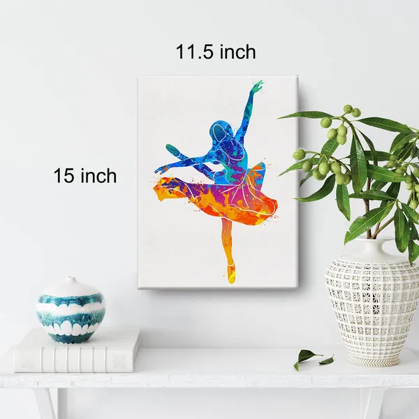 Multicolor_Ballerina_Watercolor_Wall_Ballet_Dance_Nursery_Canvas_Painting_Prints_|_For_Home_Office_Wall_Decor_Framed_Artwork_Gifts(12_X_16")