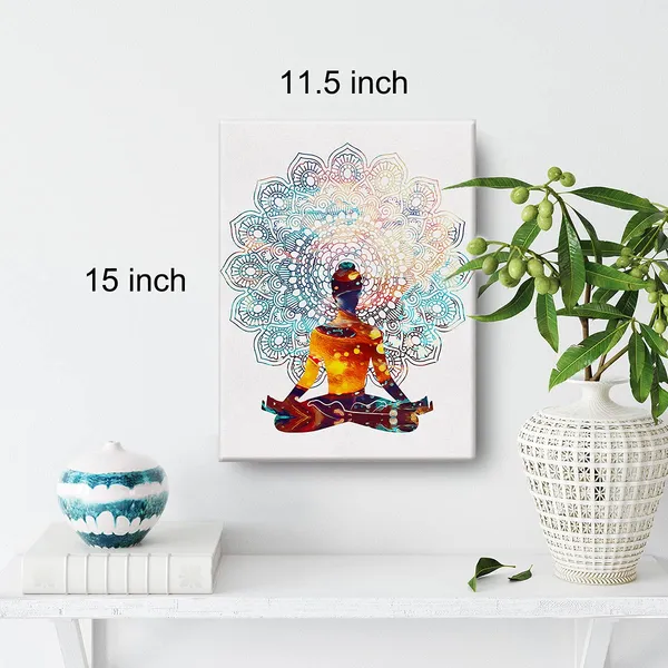 Multicolor_Watercolor_Buddhism_Art_Spiritual_Yoga_Mantra_Canvas_Painting_Prints_|_For_Home_Living_Room_Wall_Decor_Framed_Buddhist_Artwork_Gifts(12_X_16_Inch)