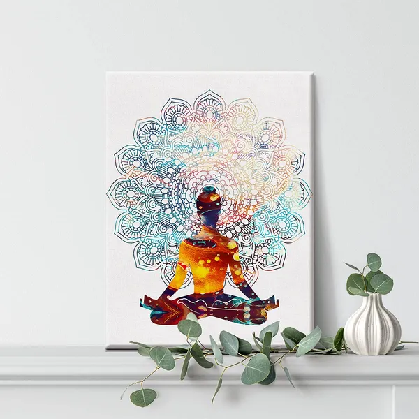 Multicolor_Watercolor_Buddhism_Art_Spiritual_Yoga_Mantra_Canvas_Painting_Prints_|_For_Home_Living_Room_Wall_Decor_Framed_Buddhist_Artwork_Gifts(12_X_16_Inch)