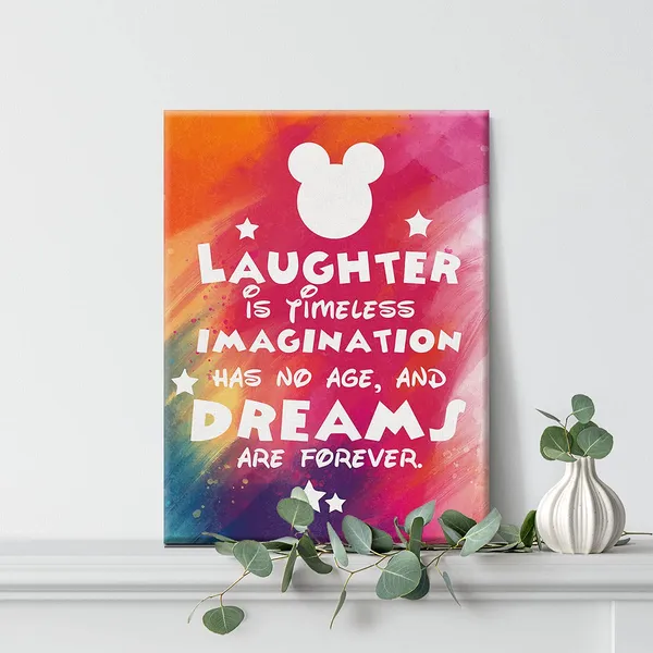 Multicolor_Inspirational_Wall_Art_Laughter_Is_Timeless_Quote_Watercolor_Canvas_Painting_Prints_|_For_Home_Wall_Decor_Framed_Motivational_Artwork_Gifts(12_X_16_Inch)